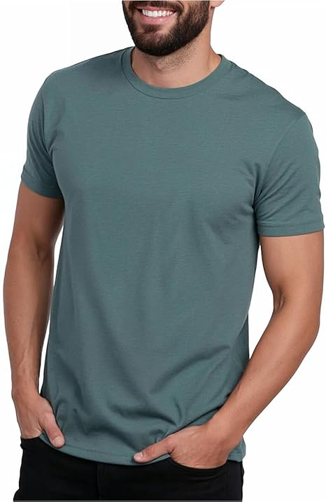 Mens T Shirts Soft Cotton Blend Crew Neck Tee S - 4XL Athletic Fit Plain Casual T-Shirt for Men