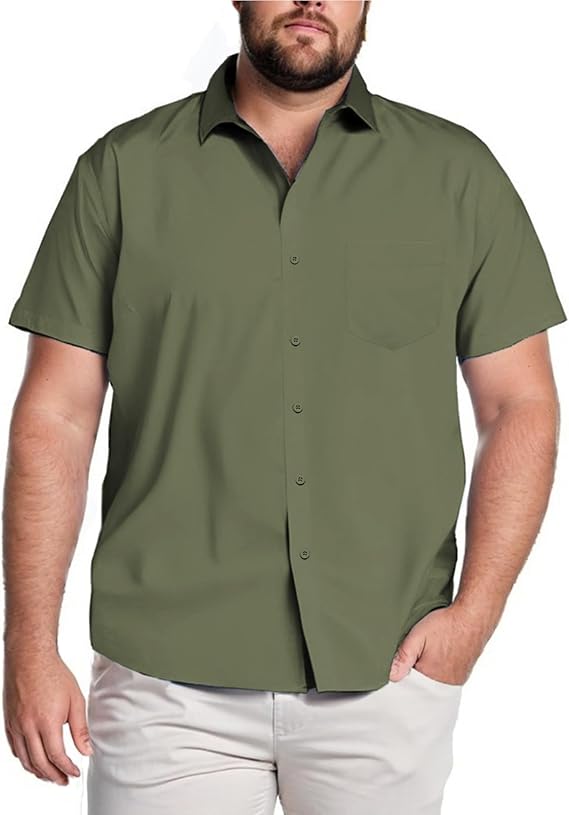 Men Short Sleeve Button Down Casual Dress Shirts